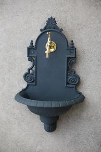 VERONA nástenné umývadlo + kohút 1/2" čierna 66 / 39 / 24 cm - Umývadlo záhradné liatina veľké+výtok - bronz | T - TAKÁCS veľkoobchod