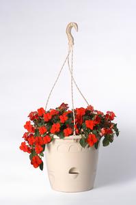 Závesný kvetináč + hák ONDINE, 26,4 x 23,5 cm, béžový - | T - TAKÁCS veľkoobchod