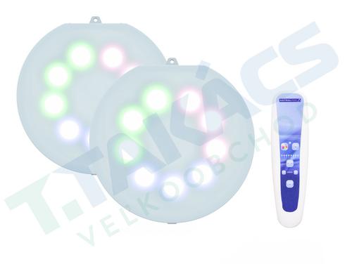 ASTRALPOOL sada 2 ks LED žiaroviek LumiPlus Flexi V1 RGB Wireless + dialkový ovládač , 22 W , 1100 lm - ASTRALPOOL rámik LumiPlus FlexiNiche , biela | T - TAKÁCS veľkoobchod