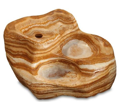 Stripe Onyx Pamukkale leštená fontána - Solitérny kameň, hmotnosť 1000 kg, výška 150 cm | T - TAKÁCS veľkoobchod