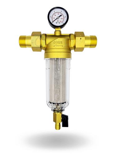 Potrubný filter Micron 1" s manometrom a vypúšťacím ventilom - | T - TAKÁCS veľkoobchod