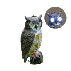 Sova so svietiacimi očami 19x18x43 cm - Plastová dekorácia Vrana veľká | T - TAKÁCS veľkoobchod