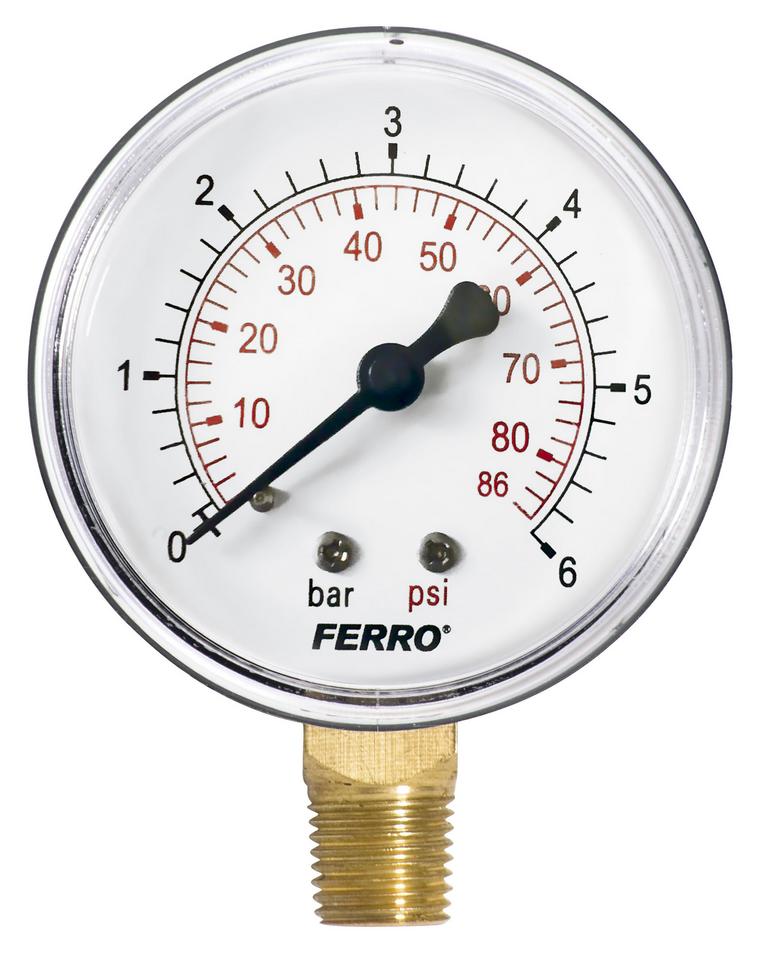 Manometer 1/4", 0-10bar - bočný vývod